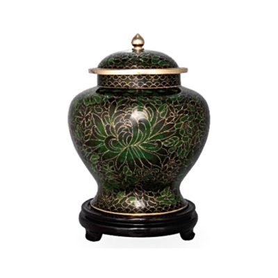 Forest Green Cloisonne Pet Urn