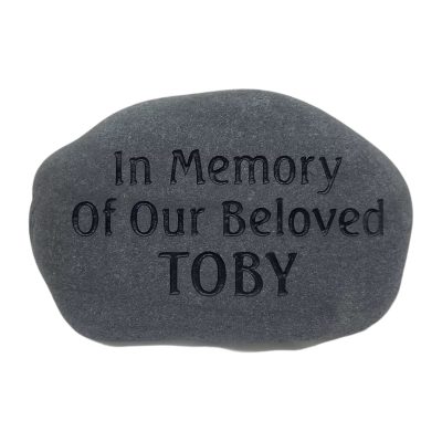 Dark Grey River Rock Stone Memorial - Image 3