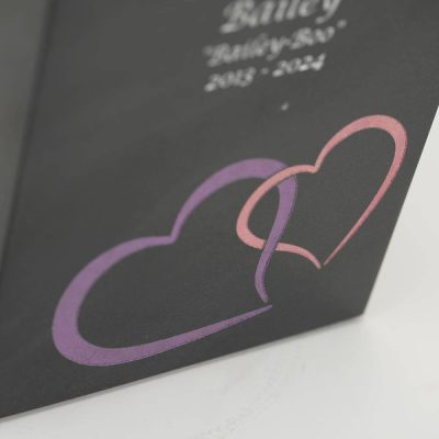 Marble Hearts Pink Black Urn - Image 3